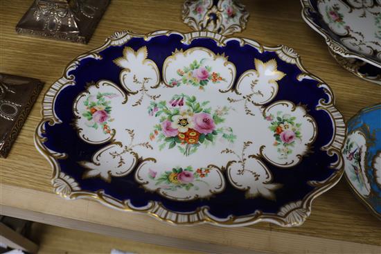 A Sevres style dish and a part dessert service